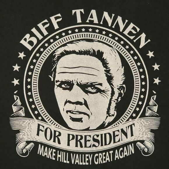 Biff Tannen For President Tshirt Womens Sz 2X Black Back To The Future Retro 80s - Picture 3 of 6